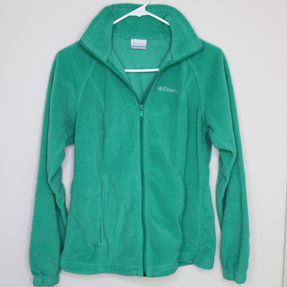 Columbia Green Fleece Zip Up Sweater/Jacket